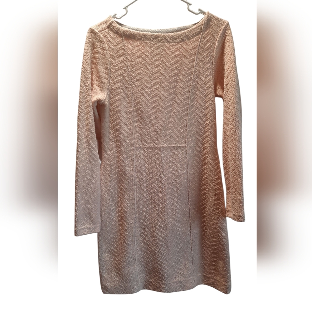 Anthroplogie Dress Womans XS Pink Textured Long Sleeve A-Line Sheath Party